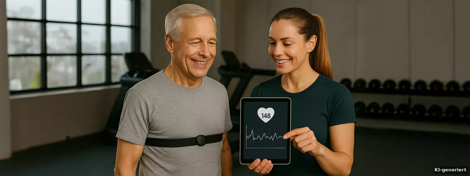 Herzfrequenzmessung
für Training mit System Header Hintergrund